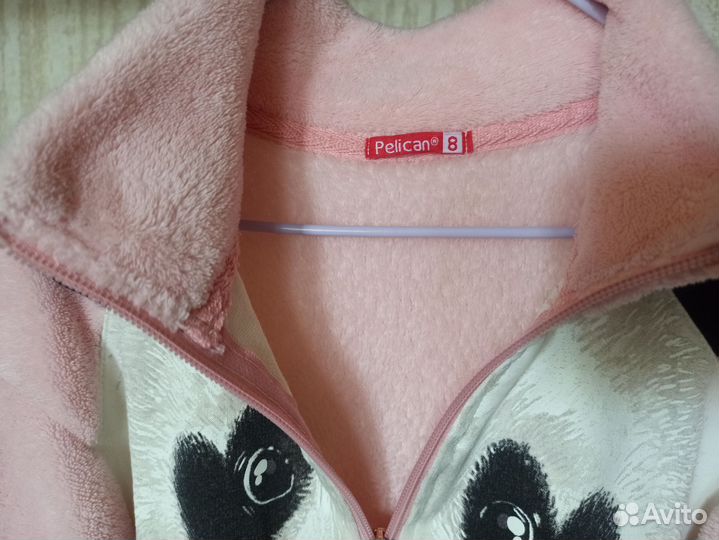 Флис с х/б Кофта для девочки 128 размер Pelican
