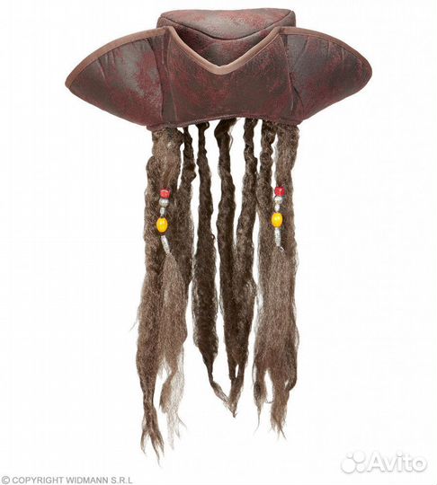 Треуголка Пирата шляпа джека воробья с волосами 09