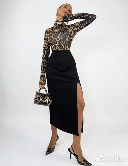 Юбка длинная с разрезом