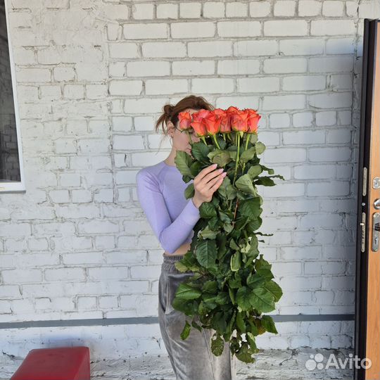 Розы крупные алые
