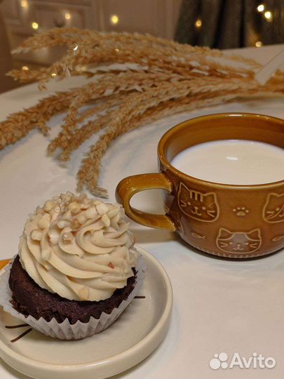 Кружка с блюдцем с котиками