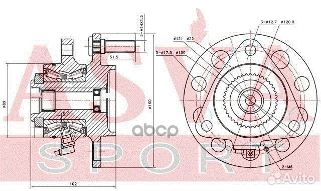 Ступица передняя sywhrex2F asva