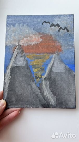 Картина маслом на холсте цветы море