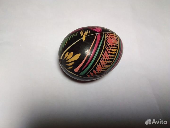 Деревяное яйцо СССР 60г Пасха расписное раритет