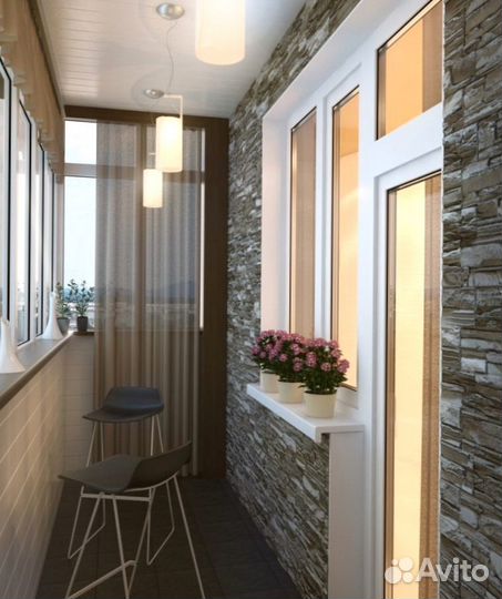 Остекление лоджии 4 метра