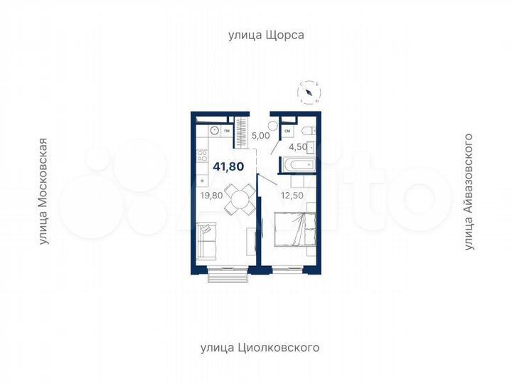 1-к. квартира, 41,8 м², 30/33 эт.