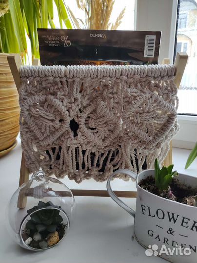 Газетница макраме