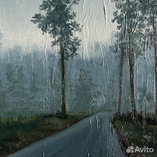 Картина маслом лесной пейзаж