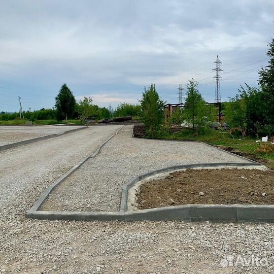 Укладка асфальта, бордюра, поребрика