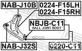 Рычаг передний левый 0224F15LH Febest
