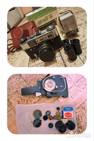 Фотоаппарат фэд 5 и камера Кварц 2м СССР