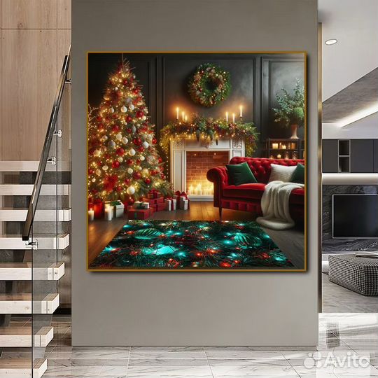 Яркие картины маслом Рождество Интерьерная