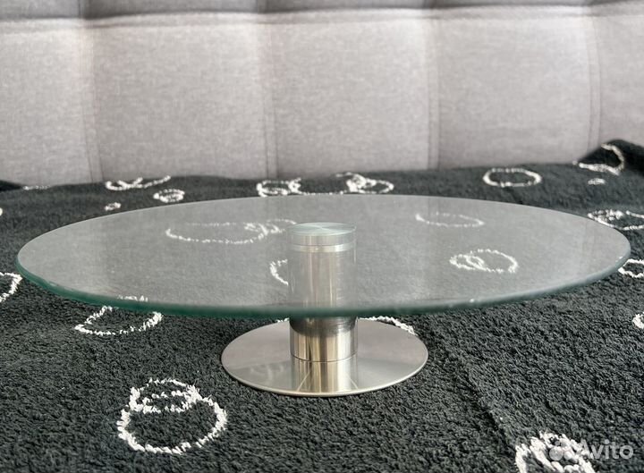 Поднос подставка вращающаяся стеклянная 30 см