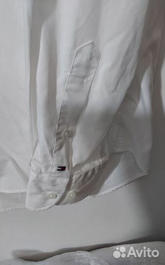 Белая мужская рубашка tommi hilfiger Размер 50-52