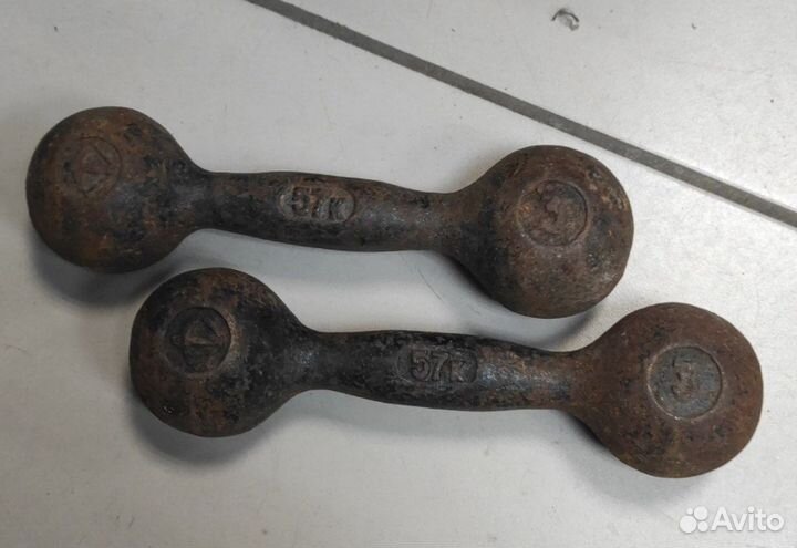 Гантели чугунные 3 кг. СССР пара