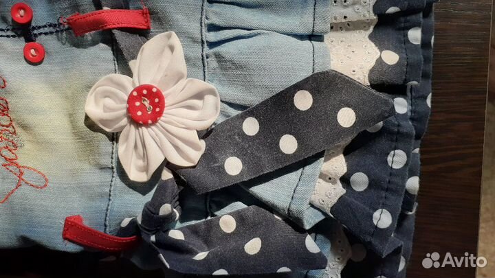 Сарафан джинсовый,на девочку 8-12 месяцев