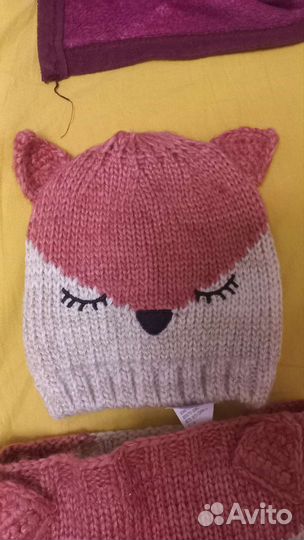 Комплект новый шапка и снуд для девочки