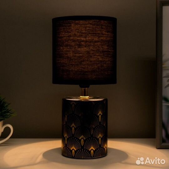 Настольная лампа 16562/1BK E14 40Вт черно-золотой