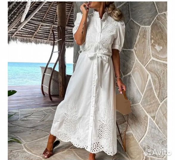 Красивое летнее ажурное платье