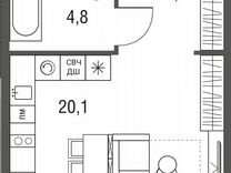 Квартира-студия, 29,7 м², 9/13 эт.