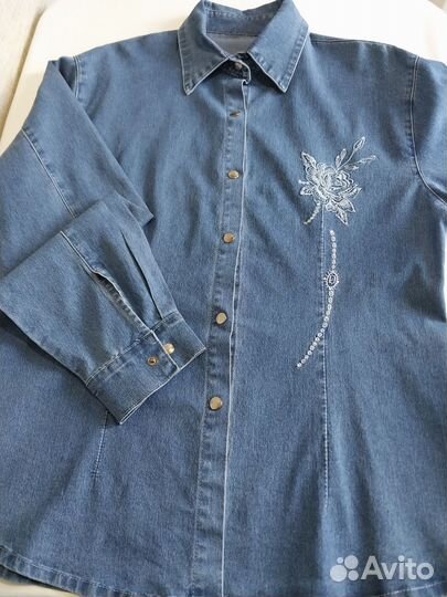 Рубашка джинсовая женская 50 52