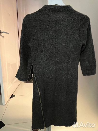 Тёмно-серое женское платье с молнией 42