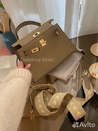Сумка hermes kelly 22 mini epsom grey