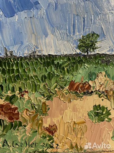 Картина маслом осень в степях калмыкии