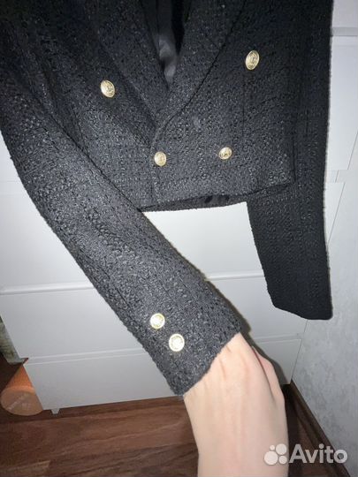Твидовый пиджак zara s