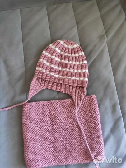 Комплект шапка, снуд, манишка ручная работа