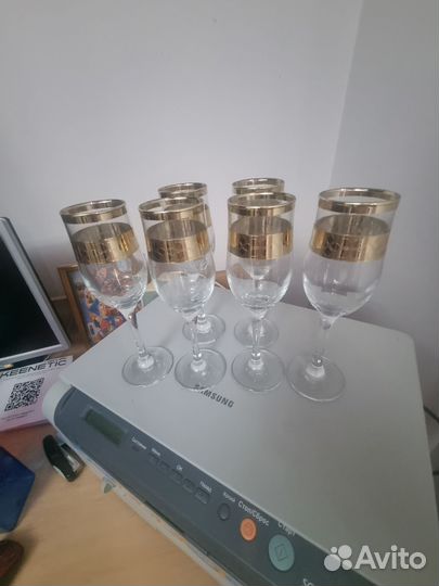 Стеклянные фужеры 6 шт