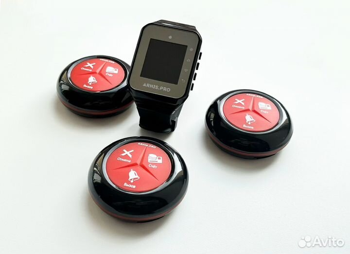 Премиальная кнопка вызова официанта и часы