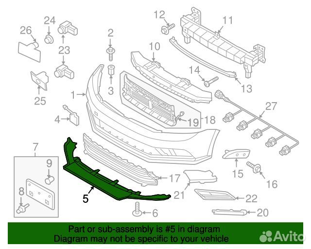 Спойлер переднего бампера на фольцваген жетта 6