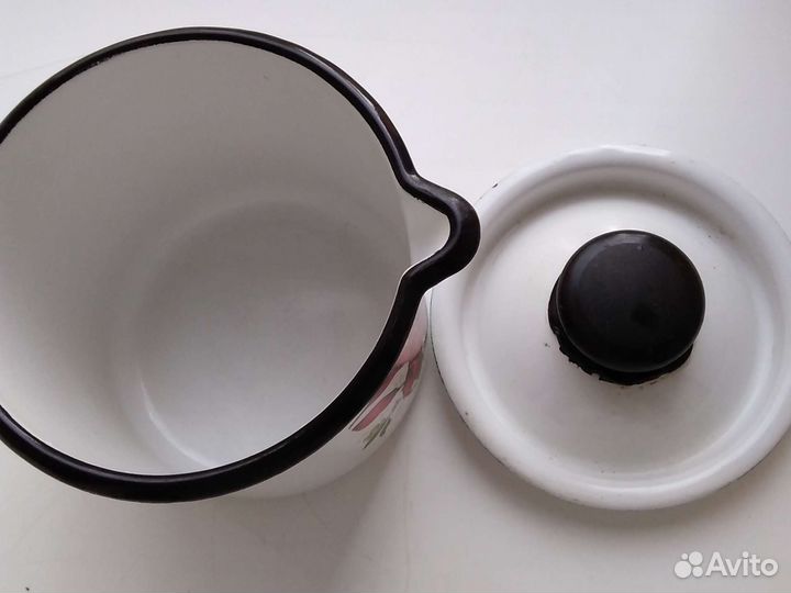 Кофейник, молочник эмалированный