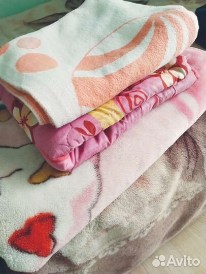 Детское одеяло байковое и шерстяное + плед
