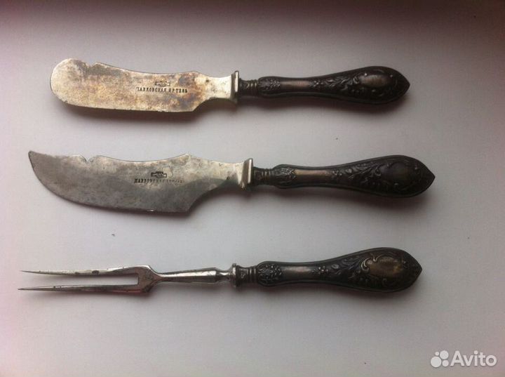 Антикварные столовые приборы серебро