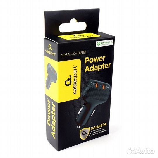 Адаптер питания Cablexpert MP3A-UC-CAR19, 2хUSB T