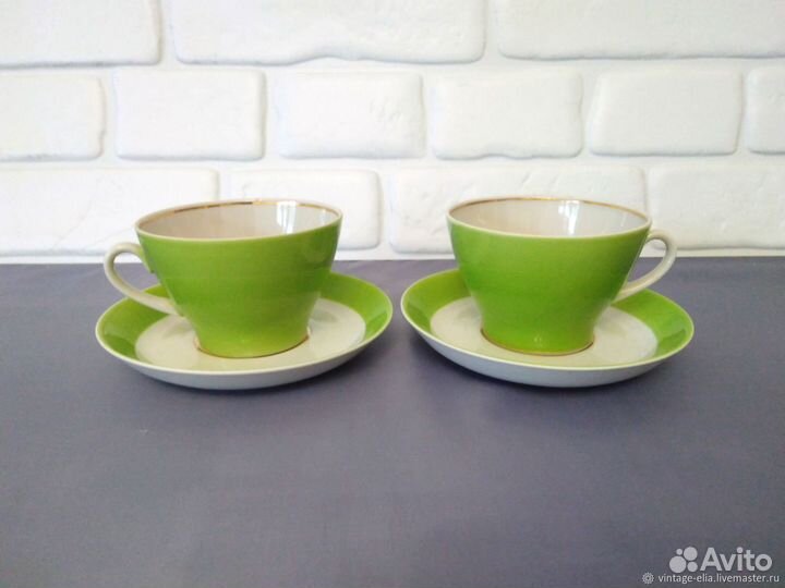 Две Чайные пары Фарфор крытье Пролетарий