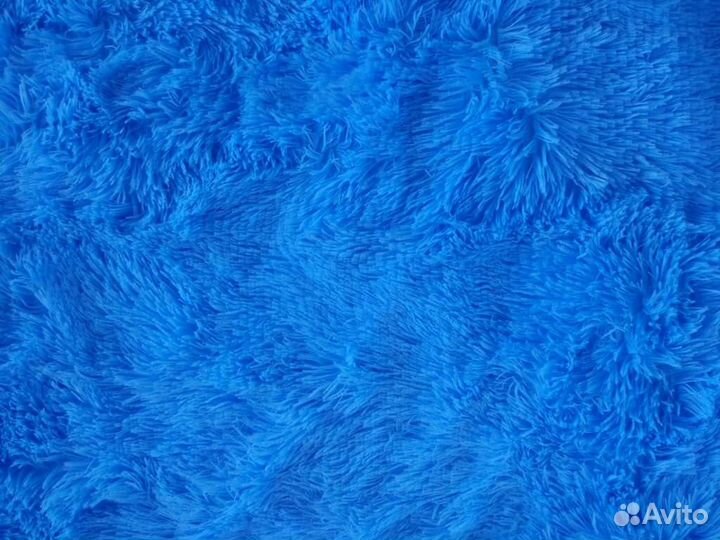 Плед меховой голубой (травка)