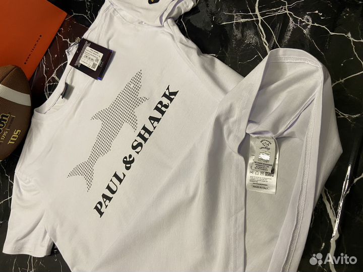 Футболка белая Paul Shark размеры с 46 по 54