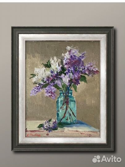 Картина маслом сирень