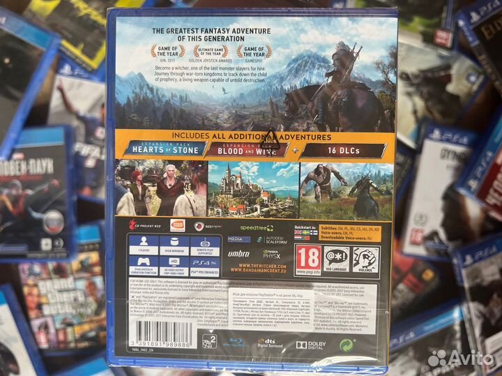 Диск Ведьмак 3 Дикая Охота Игра Года PS4 / Новый