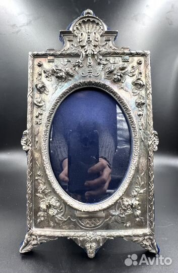 Антикварная серебряная фоторама 18 века