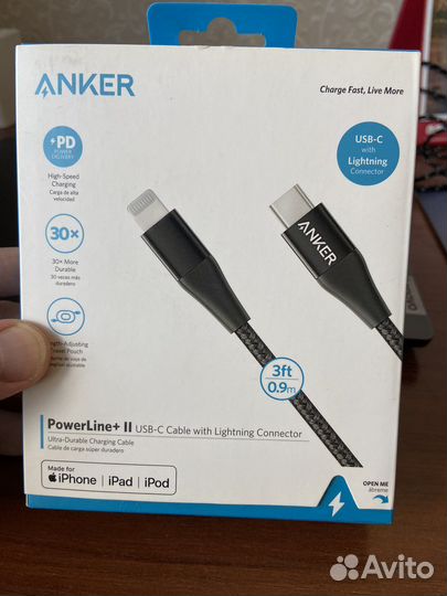 Кабель Anker PowerLine+ II USB-C на lightning