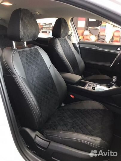 Чехлы из экокожи Ромб на Киа К5