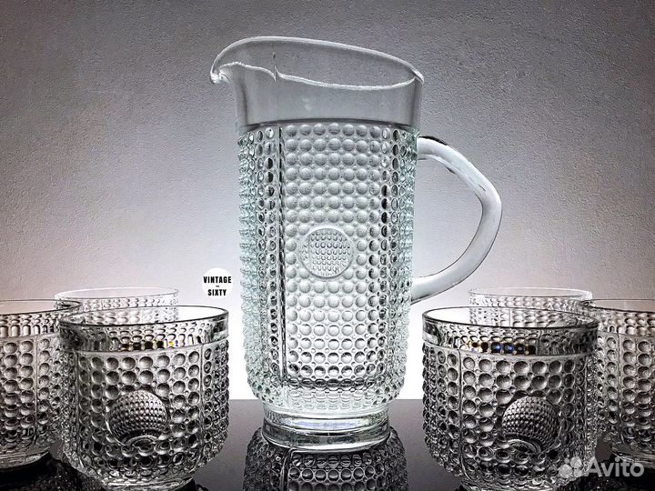 Кувшин и 6 бокалов редкий набор Чехословакия 70-е
