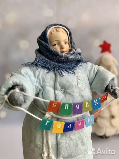 Ватные елочные игрушки СССР