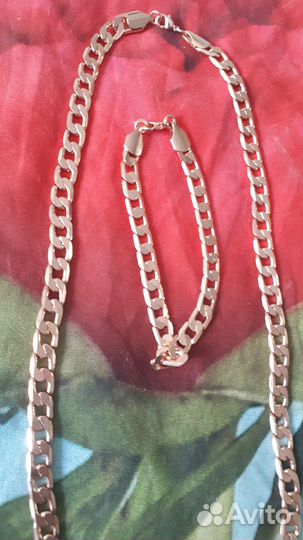 Комплект цепь и браслет мужской