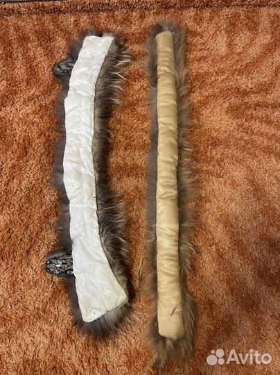 Опушка на капюшон из енота натуральный