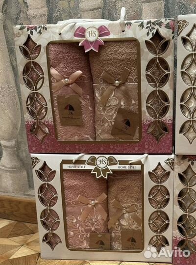 Набор полотенец люкс в подарочной коробке хлопок